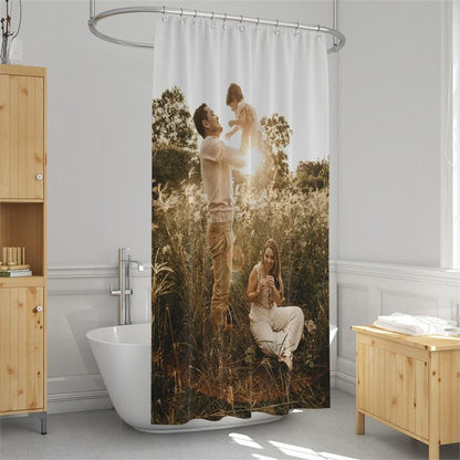 Custom Shower Curtain Unique Gift for Family - faceonboxer