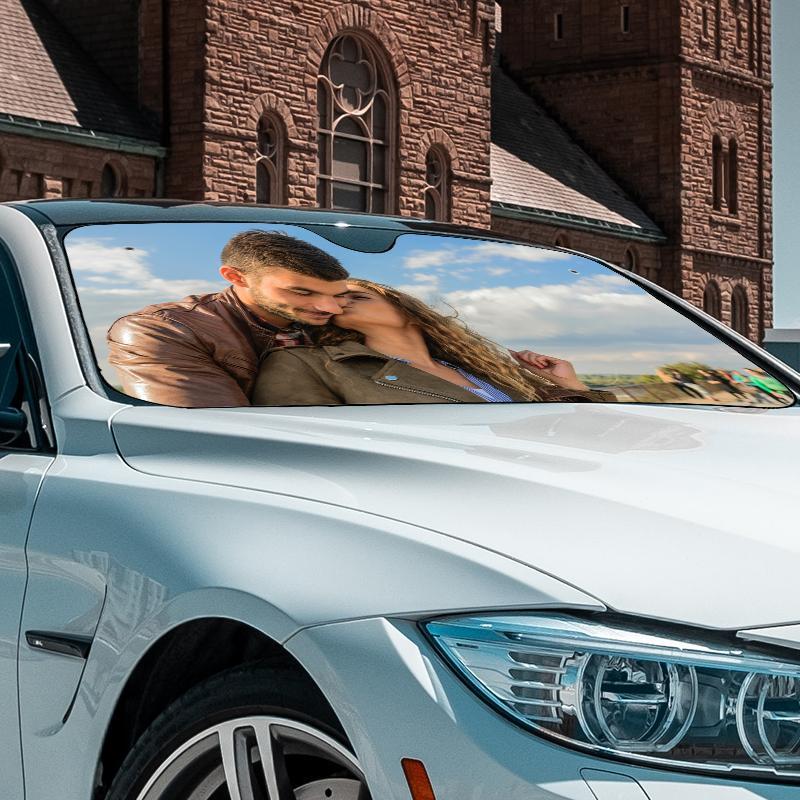 Custom Auto Sun Shade Car Sun Shade Personalized Windshield Car Accessories For Lovers - faceonboxer